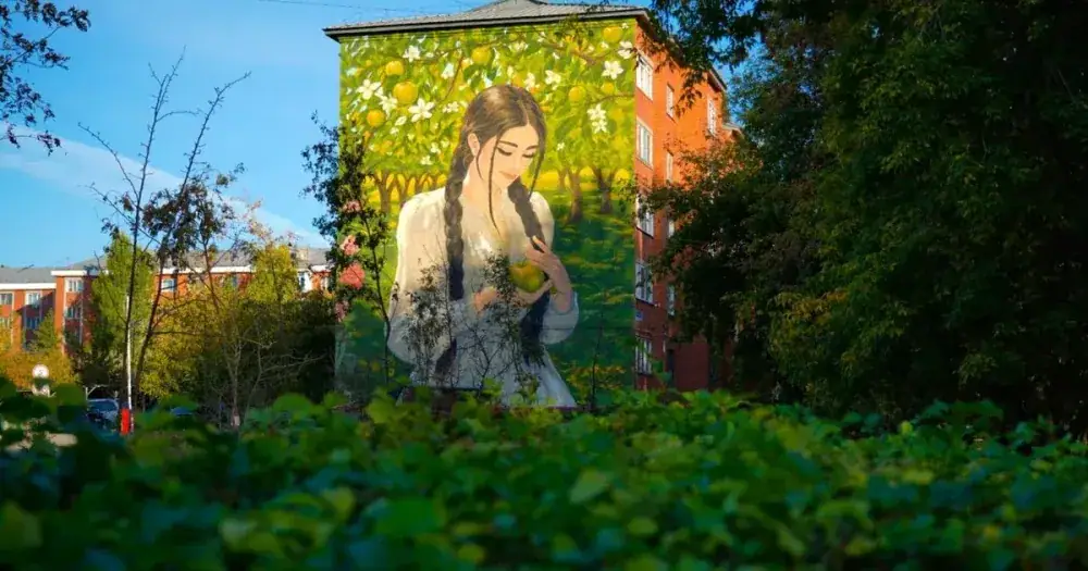 New Mural Adorns Residential Building in Almaty