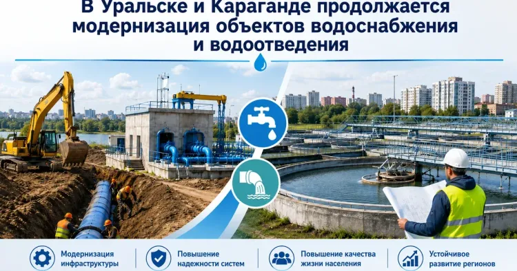 В Уральске и Караганде продолжается модернизация объектов водоснабжения и водоотведения