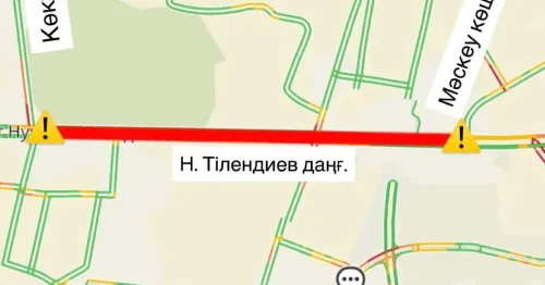 В Астане временно перекрыт участок проспекта Тлендиева в связи с ремонтом