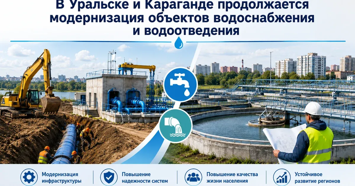 В Уральске и Караганде продолжается модернизация объектов водоснабжения и водоотведения